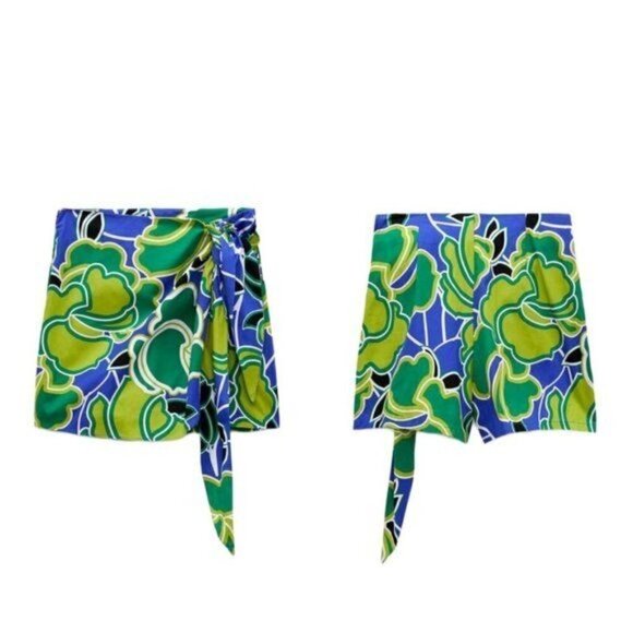 ZARA PRINTED PAREO SKORT MULTICOLOURED | 7484/030 SIZE S - Picture 3 of 10